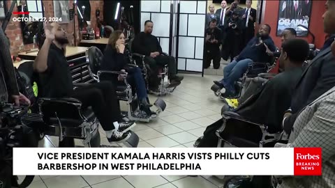 WATCH- Kamala Harris Visits A West Philadelphia Barbershop, Discusses Her Economic Agenda