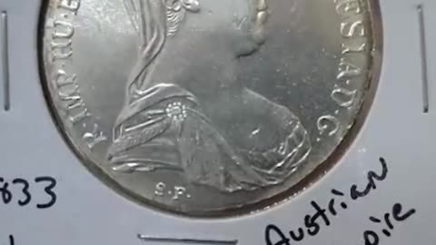 1780 Maria Theresia 1 Thaler Silver Coin Austrian Empire
