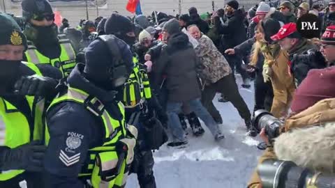 Police and freedom protestors clash