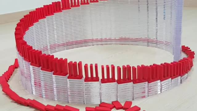 satisfying falling domino spiral