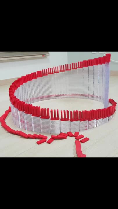 satisfying falling domino spiral