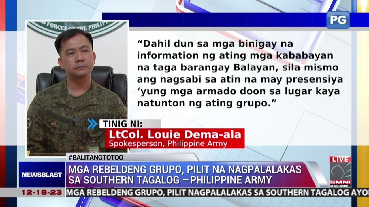 Mga rebeldeng grupo, pilit na nagpapalakas sa Southern Tagalog