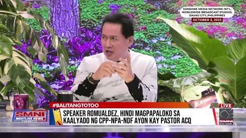 Speaker Romualdez, hindi magpapaloko sa kaalyado ng C P P N P A N D F ayon kay Pastor ACQ