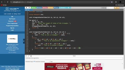 Triangle Classification by Side Lengths: C++ Program! #shorts