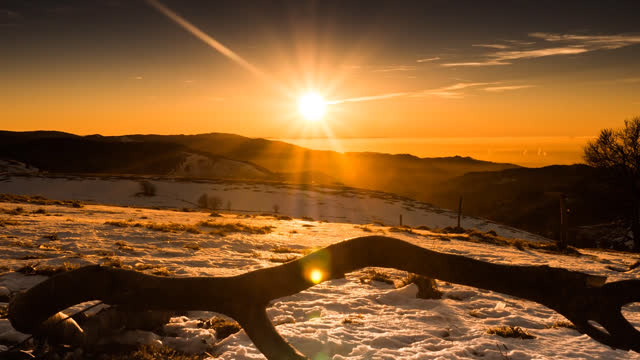 sunset in the mountains