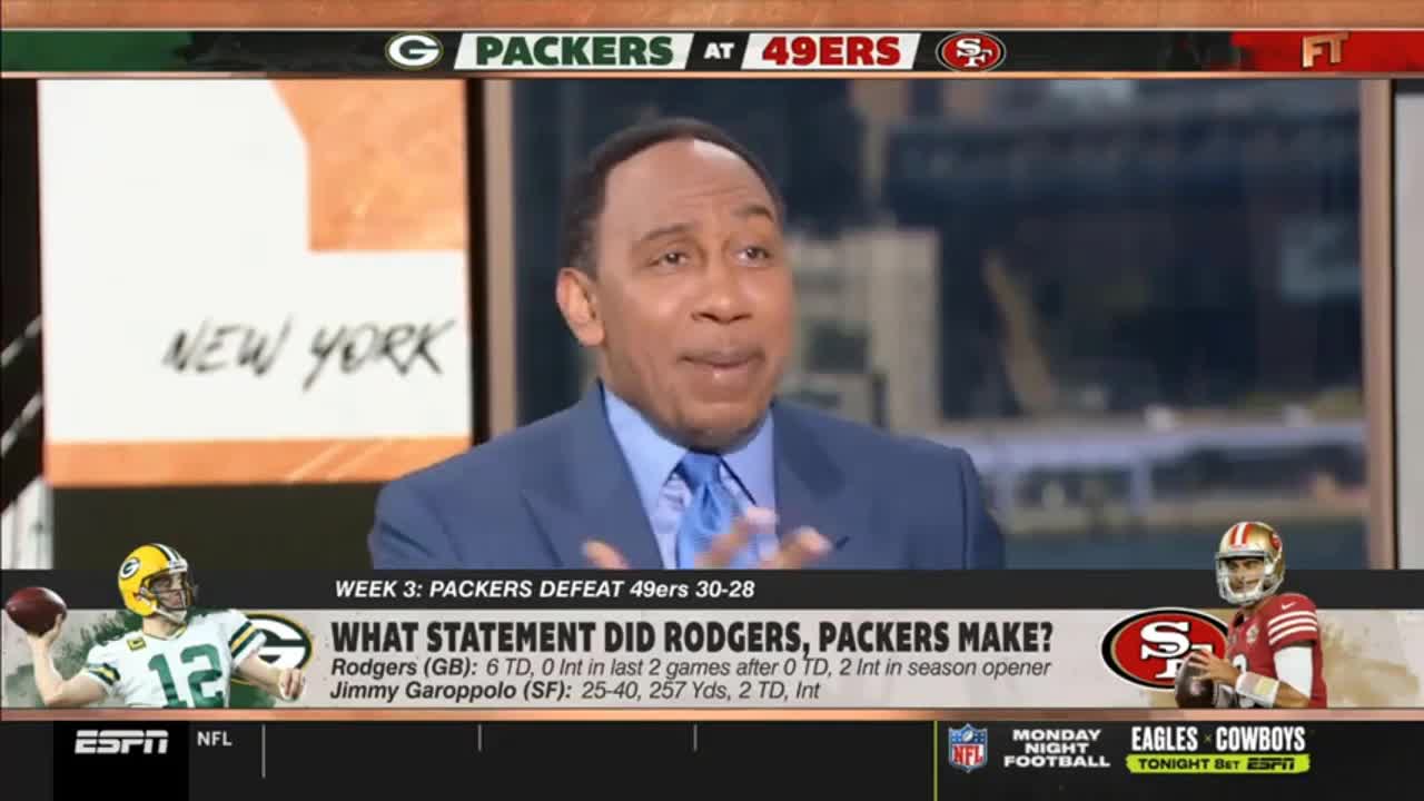 First Take | Stephen A. reacts to Packers beat 49ers 30-28 in last-second with Aaron Rodgers shine