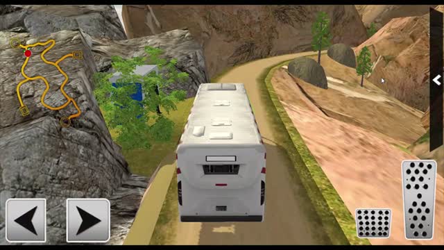 Pick Costumer And Drop| Off Road Tourist Bus Driving On Moutain Road.