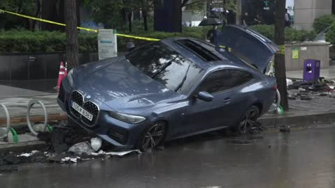 Scene in Seoul's Gangnam district after deadly flooding