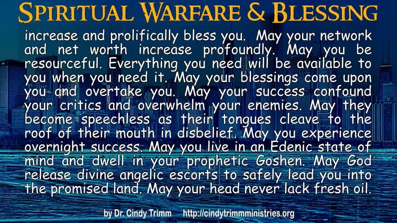 Spiritual Warfare & Blessing: Dr. Cindy Trimm