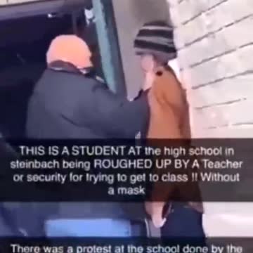 A high school student, forced to withstand the freezing cold outside, gets roughed up by security.