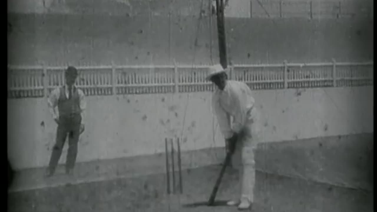 Prince Ranjitsinhji Practising Batting in the Nets (1897 Film) -- Produced By Henry Walter Barnett -- Full Movie