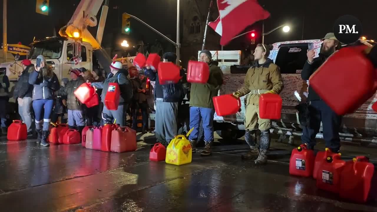 This is how you do it, old school style. Bang the canisters and rev the engines until the police quits and good policemen come to support