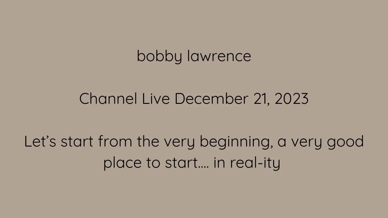 Bobby Lawrence 12/21/2023 Channel Live