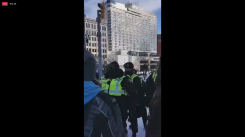 Trudeau's brownshirts breaking truck windows (video from 02/18/2022)