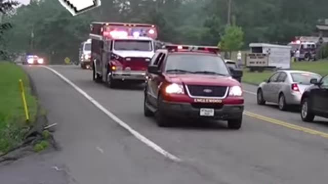 look at a beautiful parade of firefighters