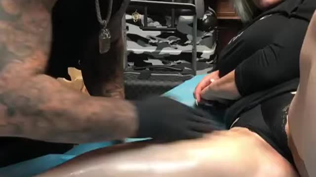 Live tattoo preparation.