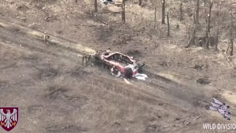 Russians Try to Blend In with Destroyed APC