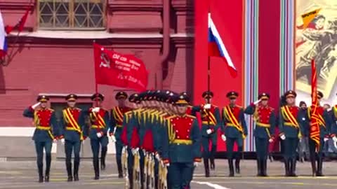 O desfile militar do dia da vitória na Grande Guerra Patriótica na Rússia.