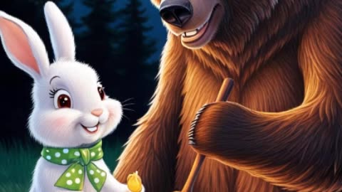 Cute Rabbit and Bear Share an Unbreakable Bond at Sweet Campfire Night