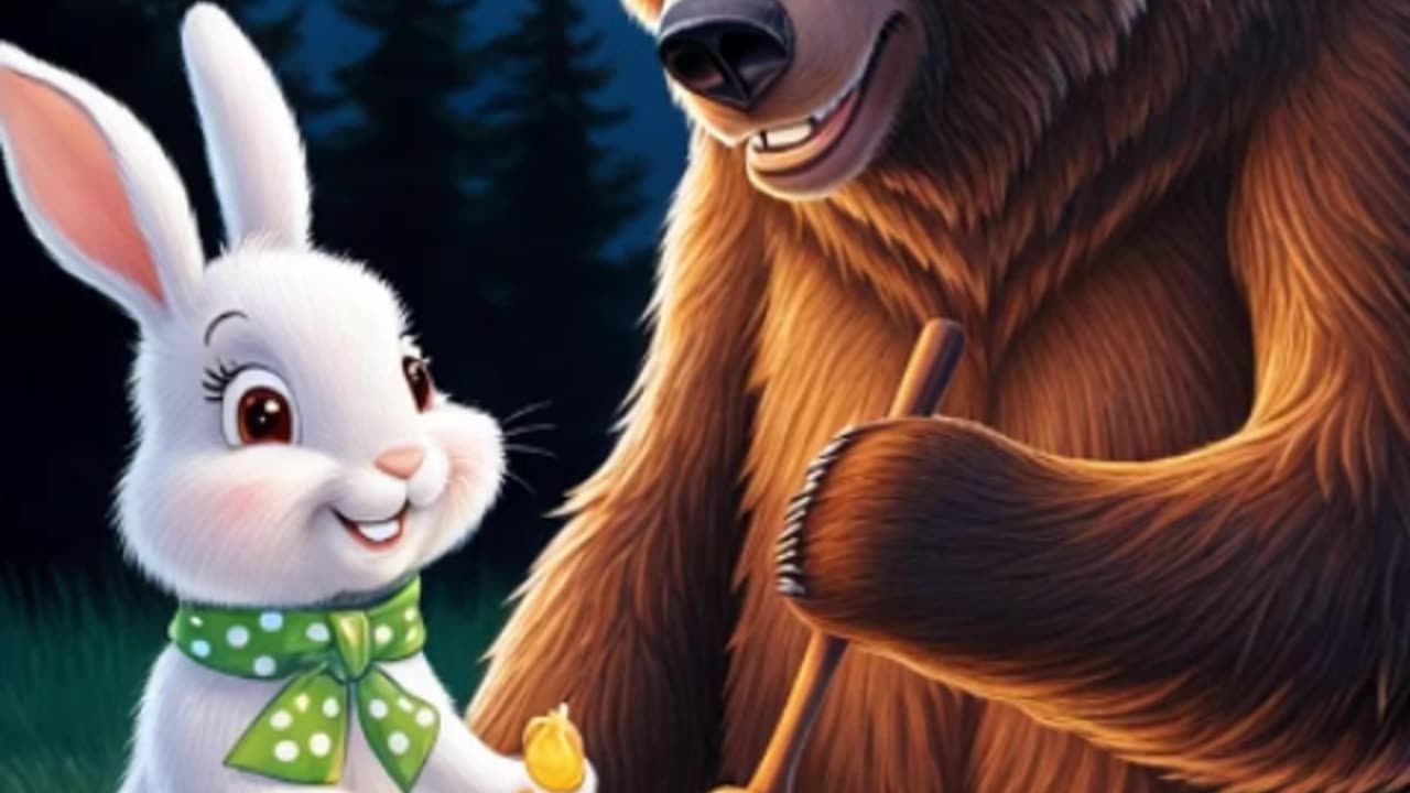 Cute Rabbit and Bear Share an Unbreakable Bond at Sweet Campfire Night