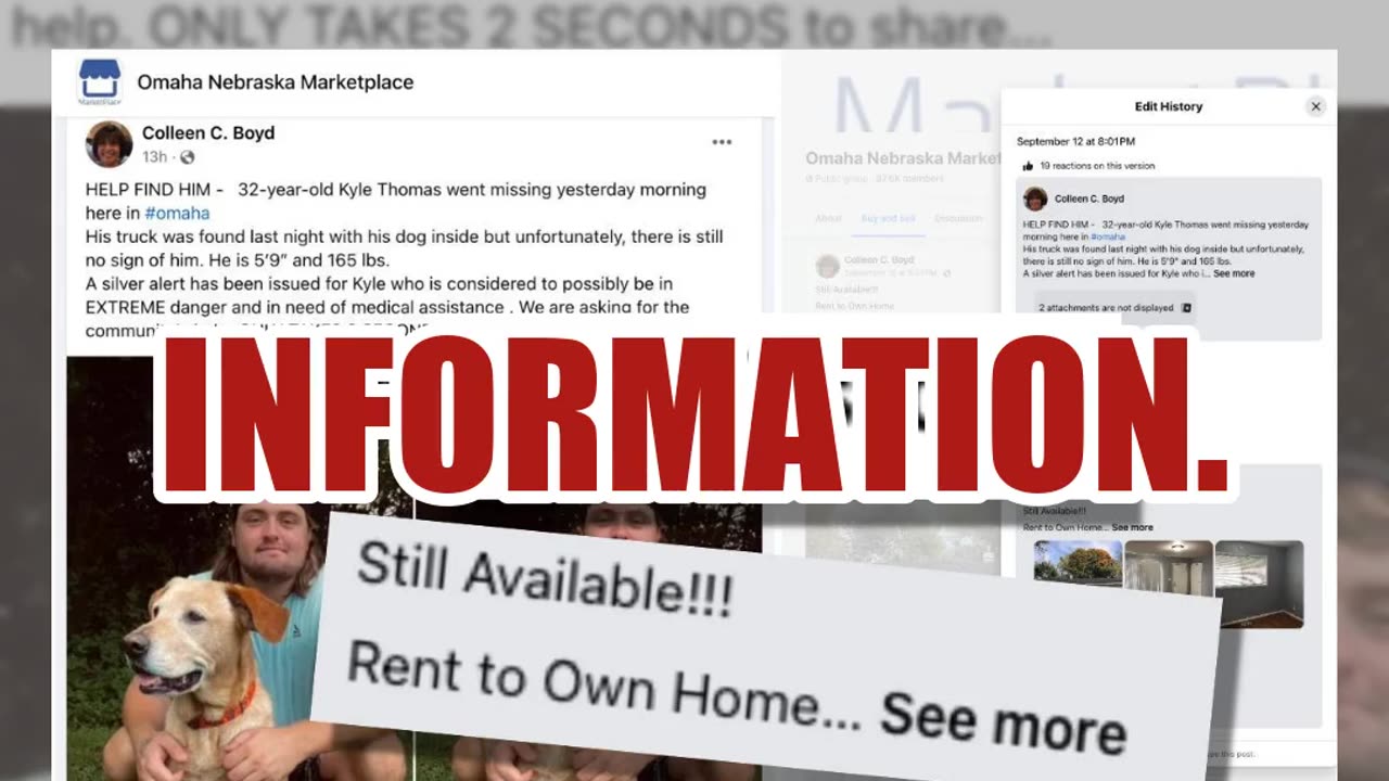 Fact Check: FAKE Posts About Missing '32-Year-Old Kyle Thomas' In Various Cities Are Bait-And-Switch