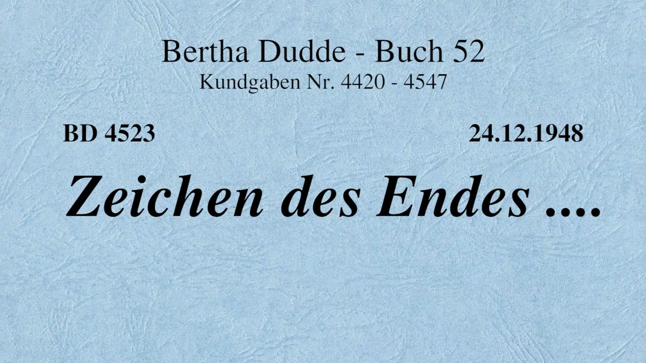 BD 4523 - ZEICHEN DES ENDES ....