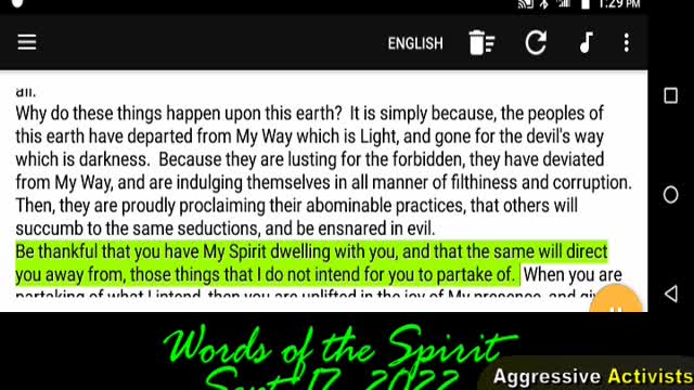 Words of the Spirit. Sept 17 2022