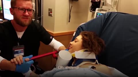 Anesthetized girl leaves red nurse in shame