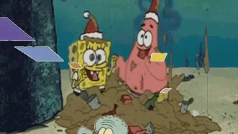 Squidward Is Playing With Tiles While SpongeBob And Patrick Get Covered In Garbage 🗑️