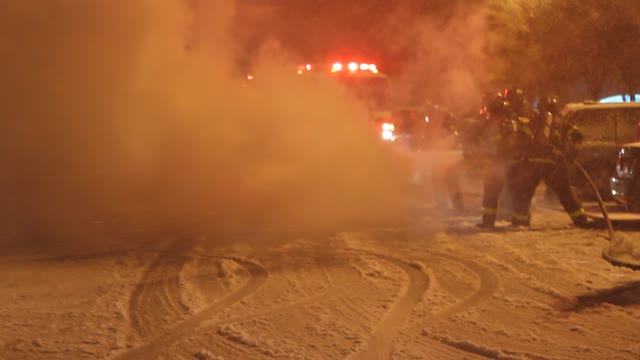 Fire Department Responds to Car Fire During Snow Storm 2 of 3