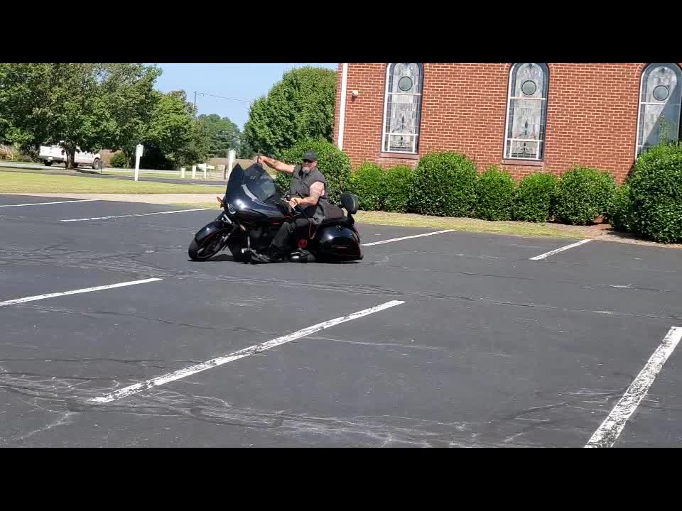 Slow speed motorcycle skills with a special guest