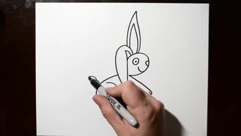 How to draw a rabbit after writing the letter R - Letter