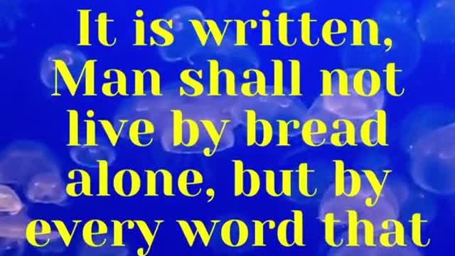 JESUS SAID.... It is written, Man shall not live by bread alone,