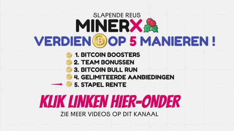 MINERX MINER X - Waarom, Hoe en Waar ? - ECHTE BITCOIN via AI - TOP TEAM ROB BUSER