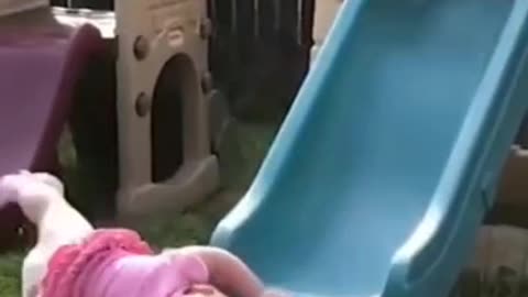 Funny baby video playing