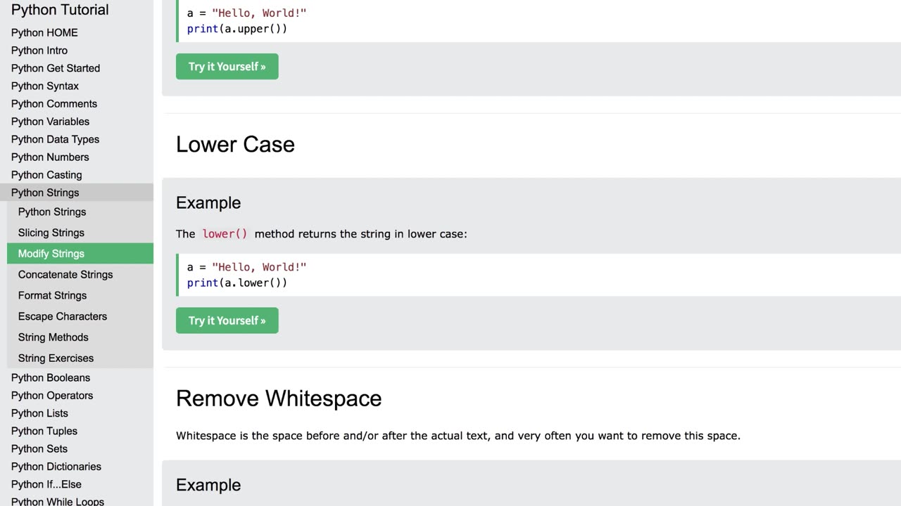 Python Coding for beginners 13, Modifying String, Upper&Lower case