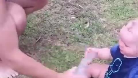 While playing baby have fun