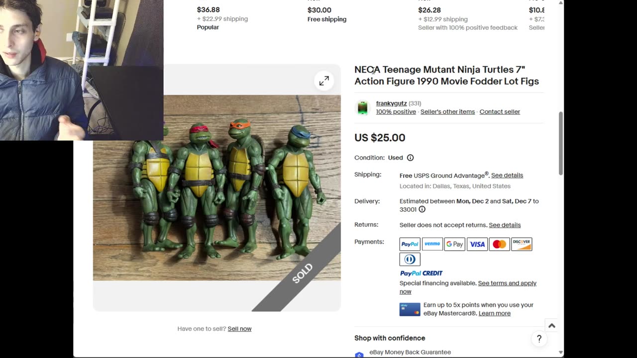 NECA TMNT Action Figure Lots That Sold on eBay At A Price Of Less Than $12 Per TMNT Action Figure