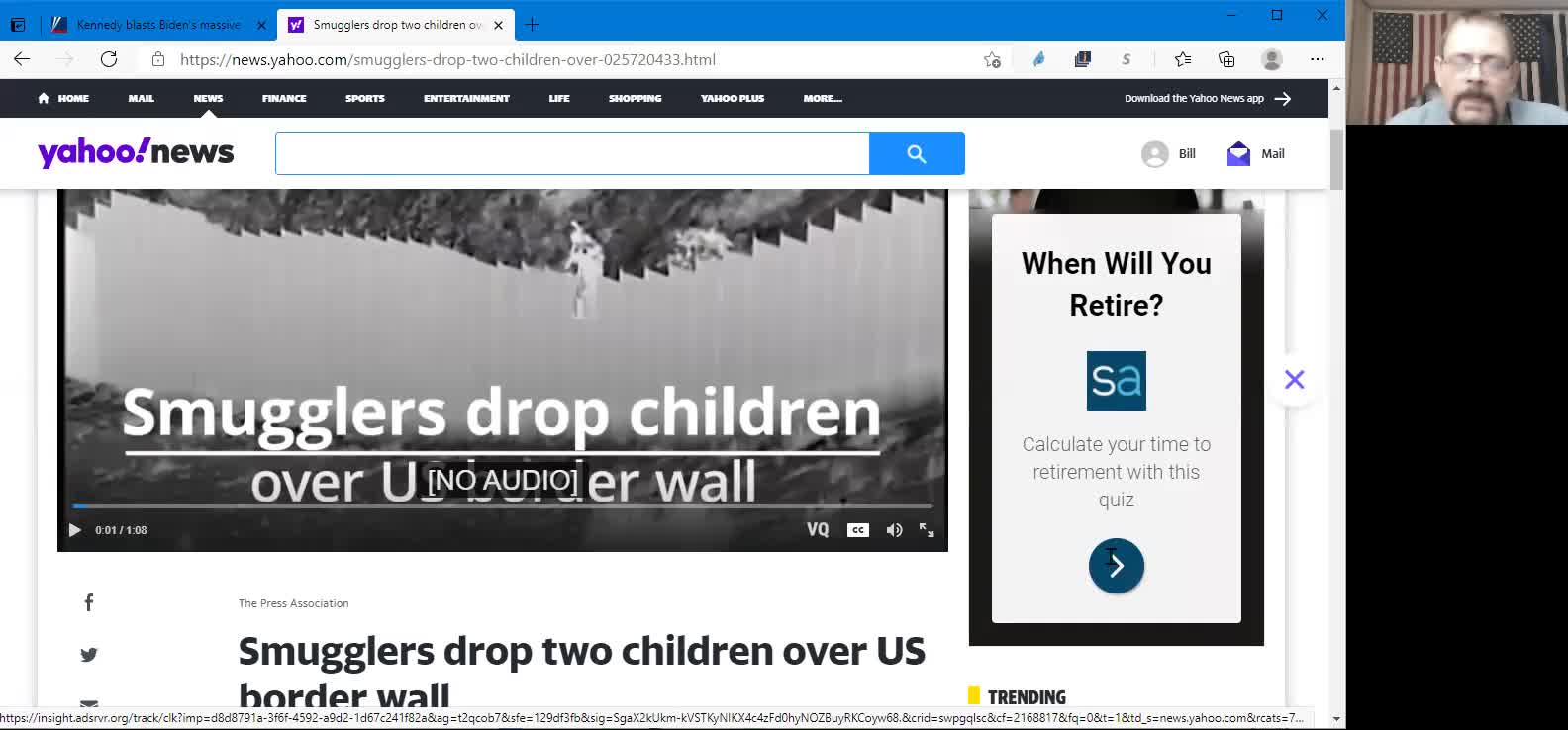 Children physically dropped over the Border wall, and the Infrastructure Bill