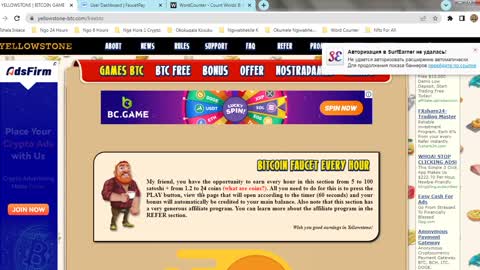 How To Make Money By Rolling Free BITCOIN FAUCET EVERY HOUR At YELLOWSTONE