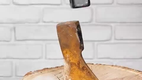 Old rusted axe brought back to life with a twist