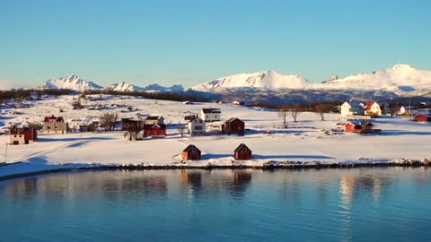 small village in a winter landscape