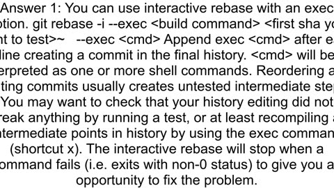 Git run shell command for each commit