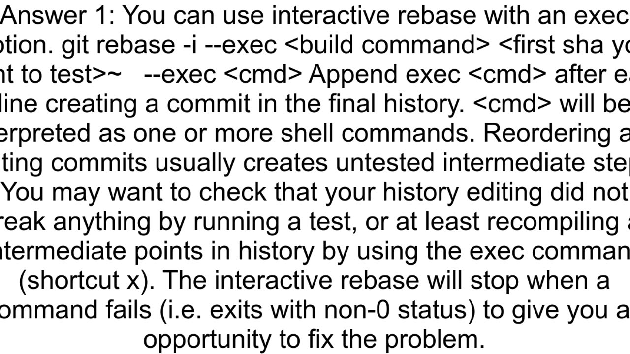 Git run shell command for each commit