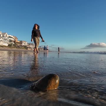 Strolling along the Pacific Ocean