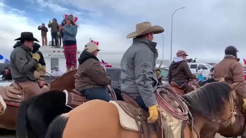 A hundred Canadian cowboys just showed up to the blockade in Alberta