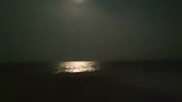 Water sea and sand in the night and day