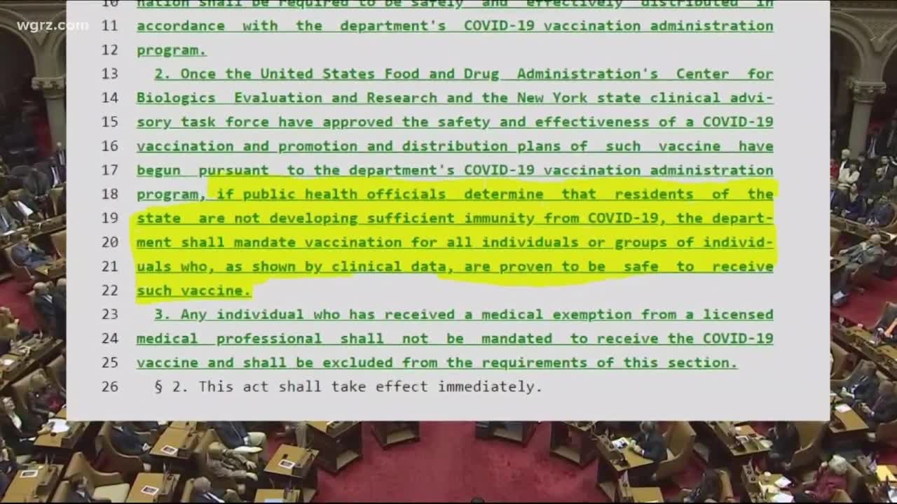 New York lawmaker has proposed bill to make COVID-19 vaccine mandatory for the state's residents