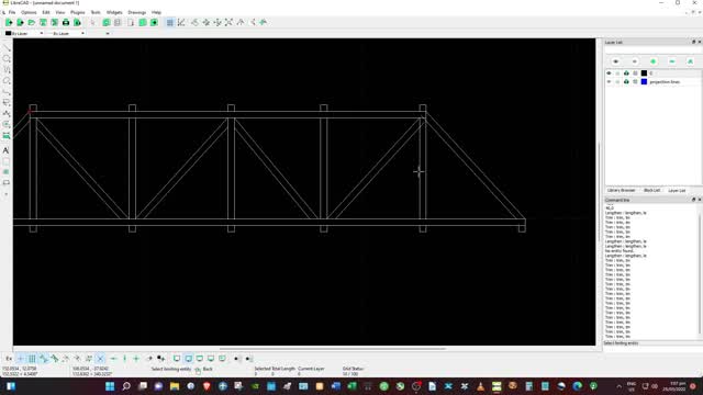 Demo - Drawing truss using LibreCad