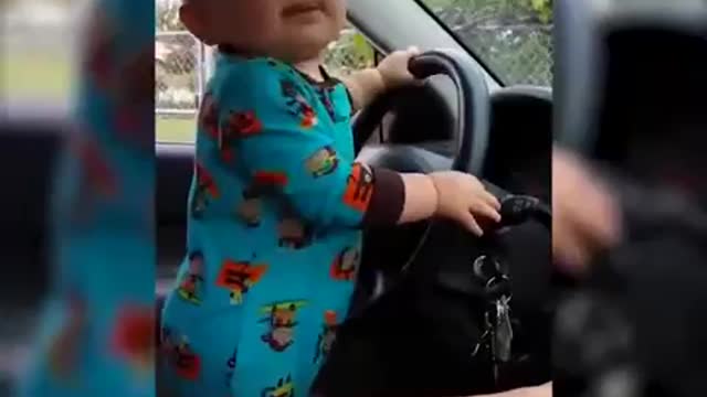 Baby loves to dance on loud music